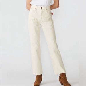SLVRLAKE London Straight Leg Jeans Ecru Cream Off White Denim